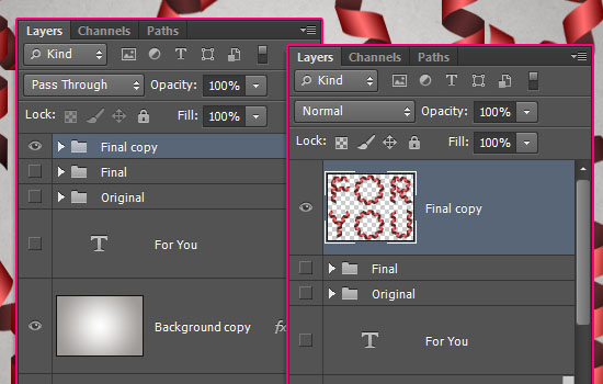 Curled Ribbon Text Effect step 6