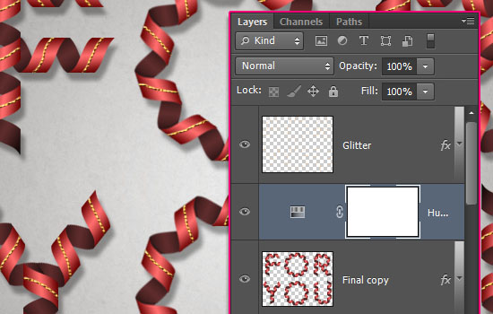 Curled Ribbon Text Effect step 8