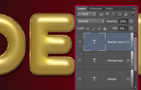 Decorated Gold Metallic Text Effect step 4