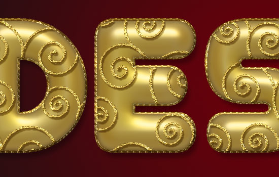 Decorated Gold Metallic Text Effect step 6