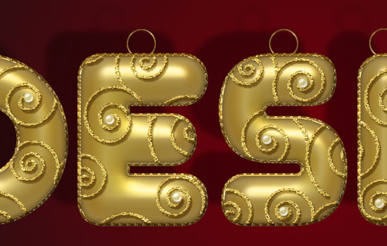 Decorated Gold Metallic Text Effect step 9