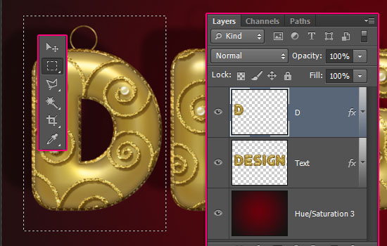 Decorated Gold Metallic Text Effect step 10