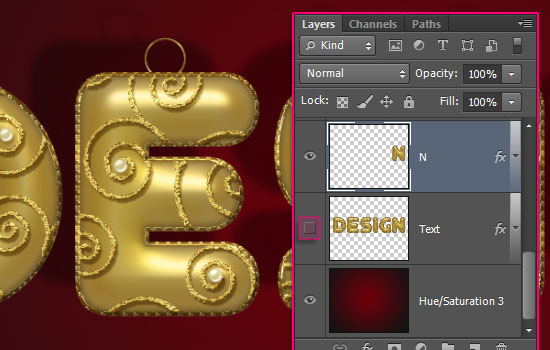Decorated Gold Metallic Text Effect step 10