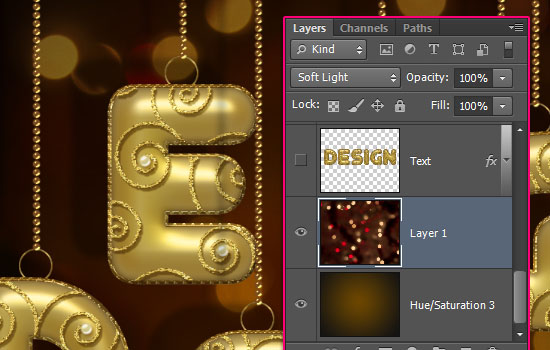 Decorated Gold Metallic Text Effect step 12