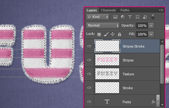 Striped Fuzzy Text Effect step 7