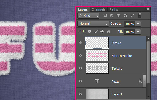 Striped Fuzzy Text Effect step 8