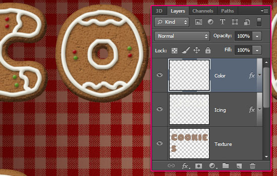 Gingerbread Cookies Text Effect step 7