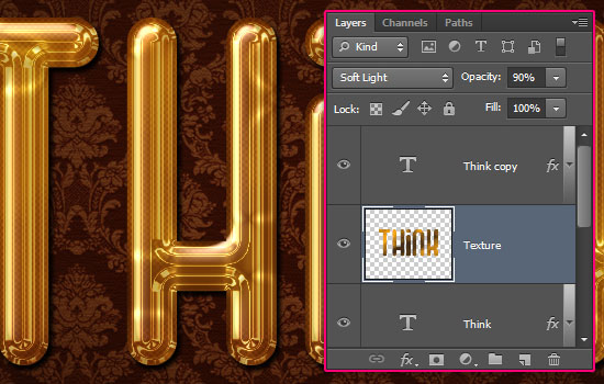 Glossy Gold Text Effect step 5