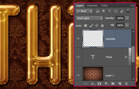 Glossy Gold Text Effect step 7