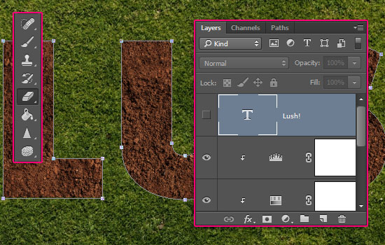 Grass and Dirt Text Effect step 4