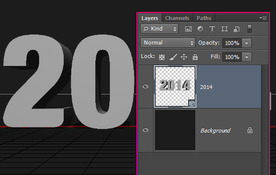 Inflated Foil Text Effect step 1