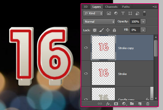 Number Candles Text Effect step 7