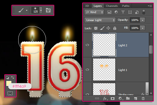 Number Candles Text Effect step 15