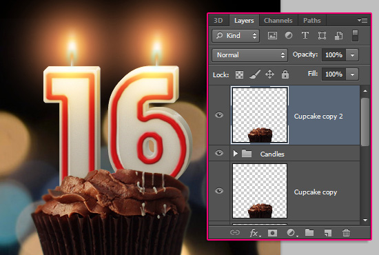 Number Candles Text Effect step 18