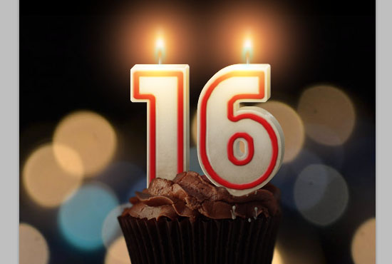 Number Candles Text Effect step 20