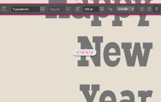 Simple New Year Typographic Poster Text Effect step 1