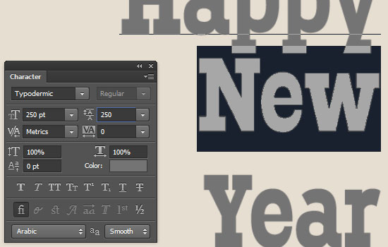 Simple New Year Typographic Poster Text Effect step 2