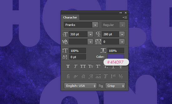 Purple Glow Text Effect step 1