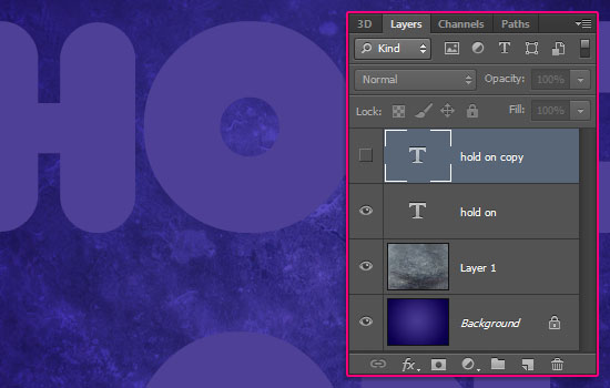 Purple Glow Text Effect step 1