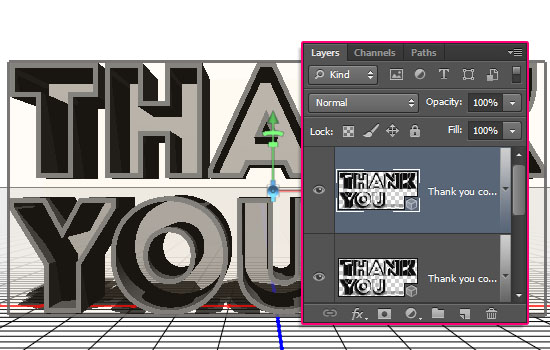 Simple Acrylic 3D Text Effect step 2