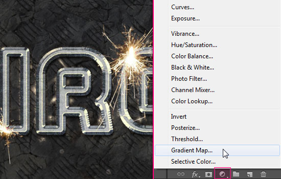 Sparkling Iron Text Effect step 12