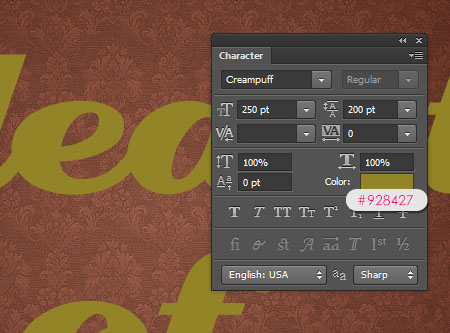 Stylish Gold Text Effect step 2