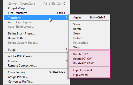 Tip: You can access the Transform options simply by right clicking the text when you are in the Free Transform Mode.