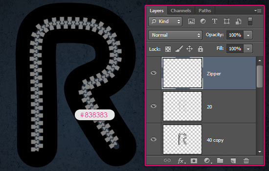 Sporty Zipper Text Effect step 6