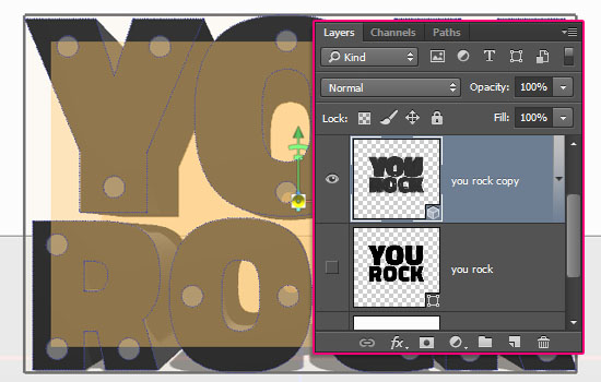 3D Layered Blocks Text Effect step 2