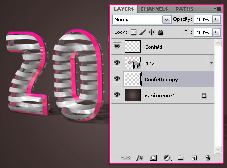 3D Ribbon Text Effect step 4