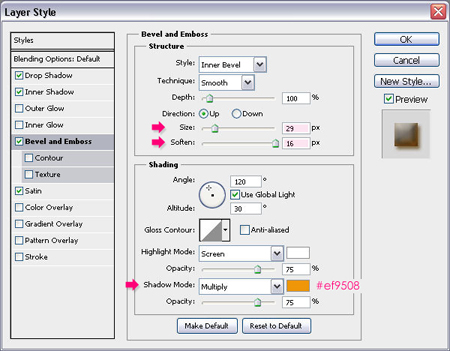 Candy TE step 2 Bevel and Emboss