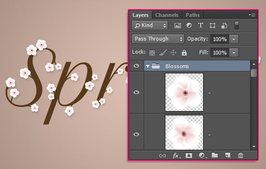 Cherry Blossoms Text Effect step 5