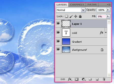 Cold Ice Text Effect step 3