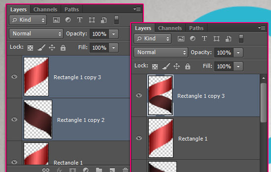 Curled Ribbon Text Effect step 4