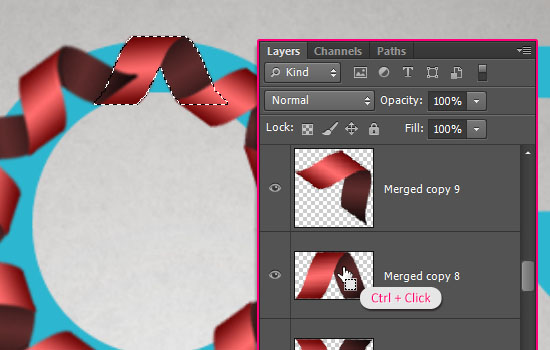 Curled Ribbon Text Effect step 5