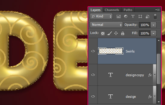 Decorated Gold Metallic Text Effect step 5