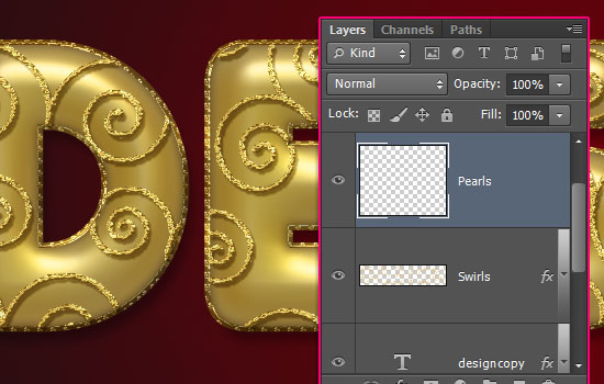 Decorated Gold Metallic Text Effect step 7