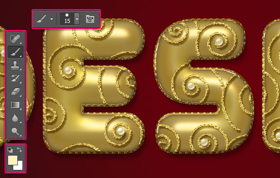 Decorated Gold Metallic Text Effect step 7