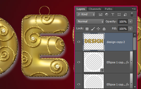 Decorated Gold Metallic Text Effect step 9