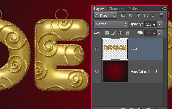 Decorated Gold Metallic Text Effect step 9
