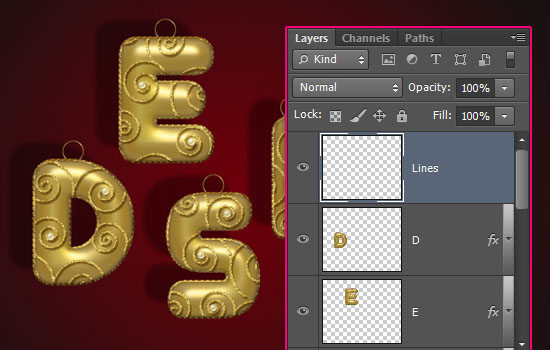 Decorated Gold Metallic Text Effect step 10