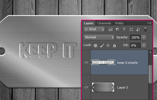 Embossed Metal Tag Text Effect step 5