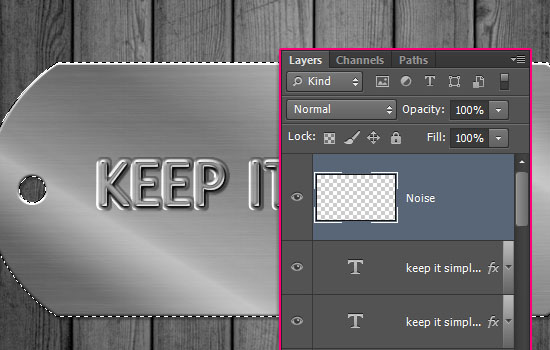 Embossed Metal Tag Text Effect step 7