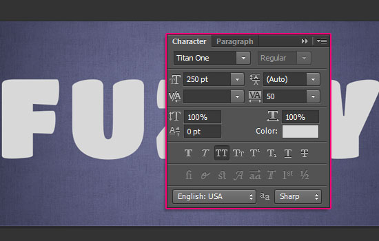 Striped Fuzzy Text Effect step 1