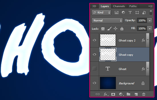 Ghostly Text Effect step 4