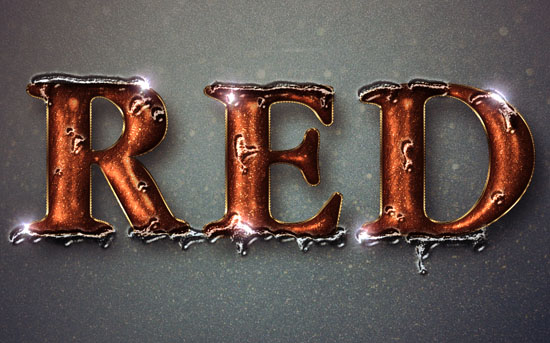 Glittering Red and Melting Ice Text Effect