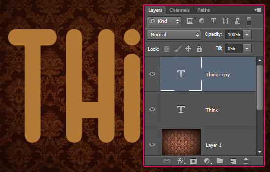 Glossy Gold Text Effect step 2