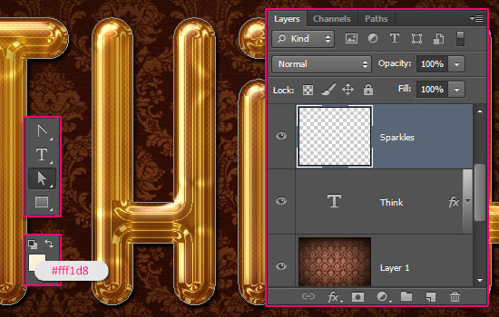 Glossy Gold Text Effect step 7
