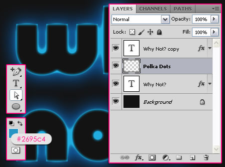 Glowing Polkadots Text Effect step 5