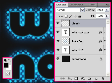 Glowing Polkadots Text Effect step 6